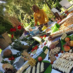 mesa de queso con arte